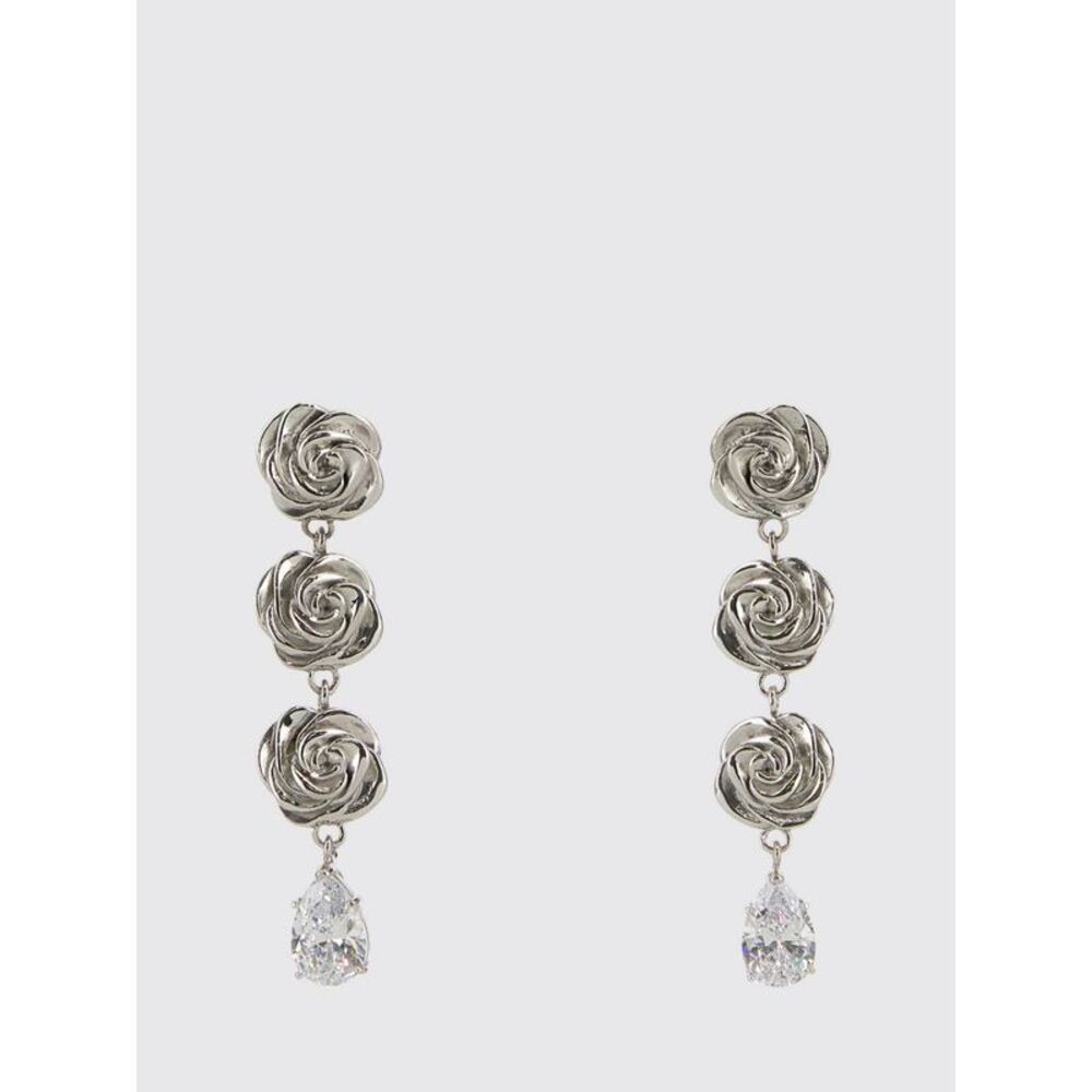 Magda Butrym Women Magda Butrym Brass Earrings With Flowers And Rhinestones